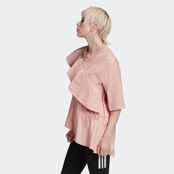 adidas Tops Adidas X J Koo Asymmetrical Pink Ruffle Tee Poshmark